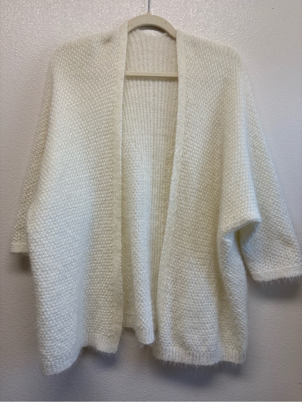 Cozy Open-Front Cream Knit Women's Sweater Cardigan
